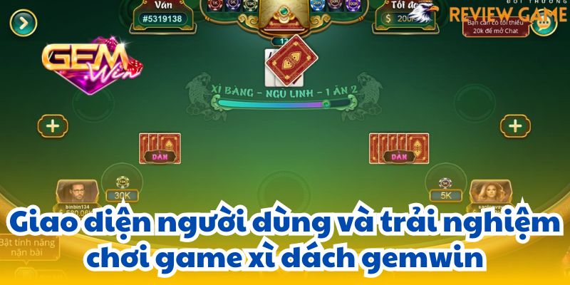 xi dach gemwin 3 Giao diện người dùng và trải nghiệm chơi game xì dách gemwin